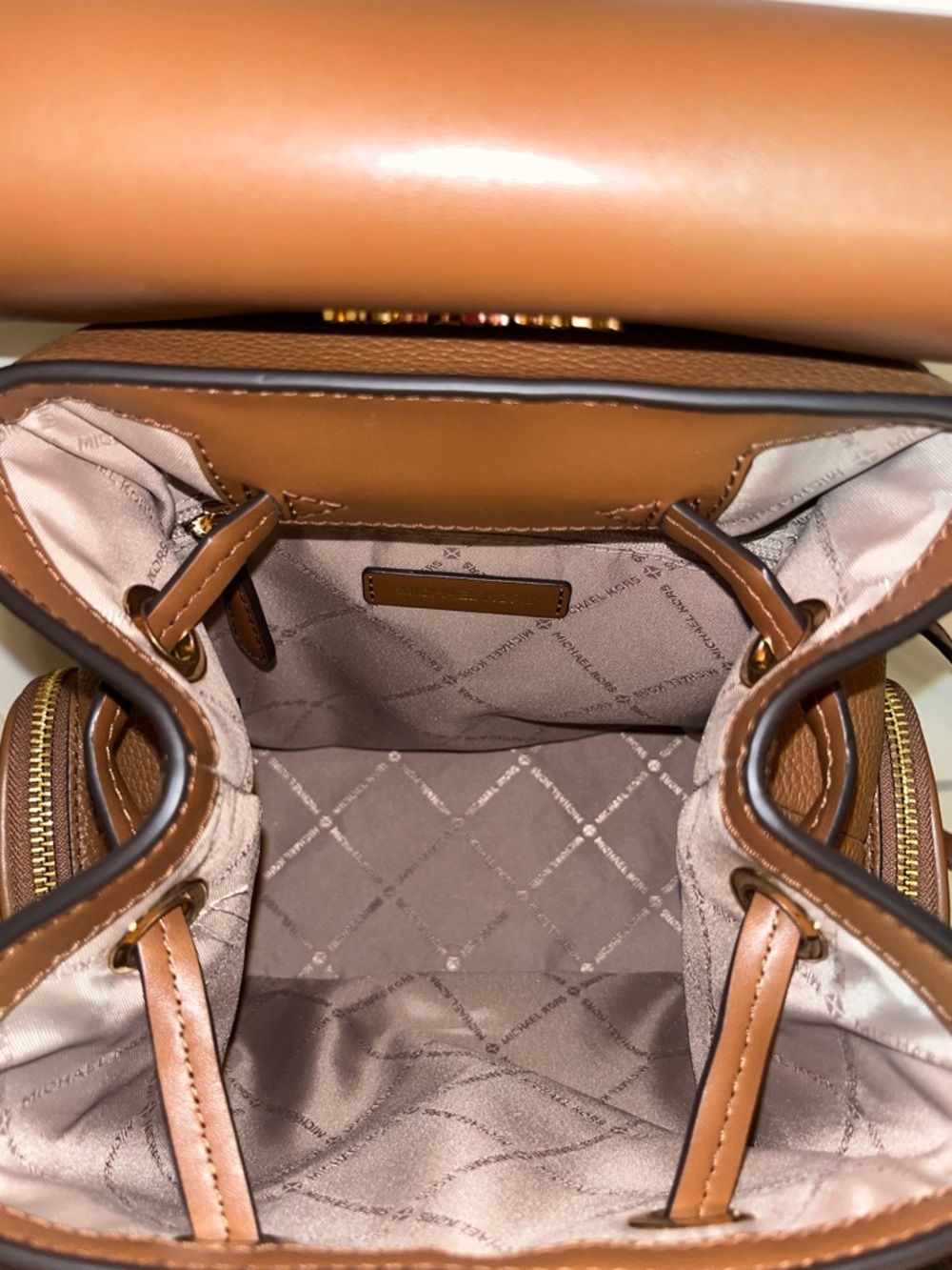 Michael Kors Tan Backpack with Chain Detail - Picture 4 of 4